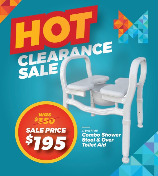 CLEARANCE - Combo Shower Stool & Over Toilet Aid
